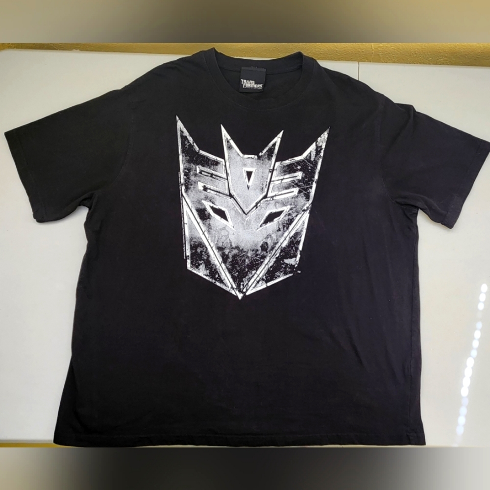 Transformers Revenge of the Fallen Movie Decepticon Black 2XL Cotton T-shirt